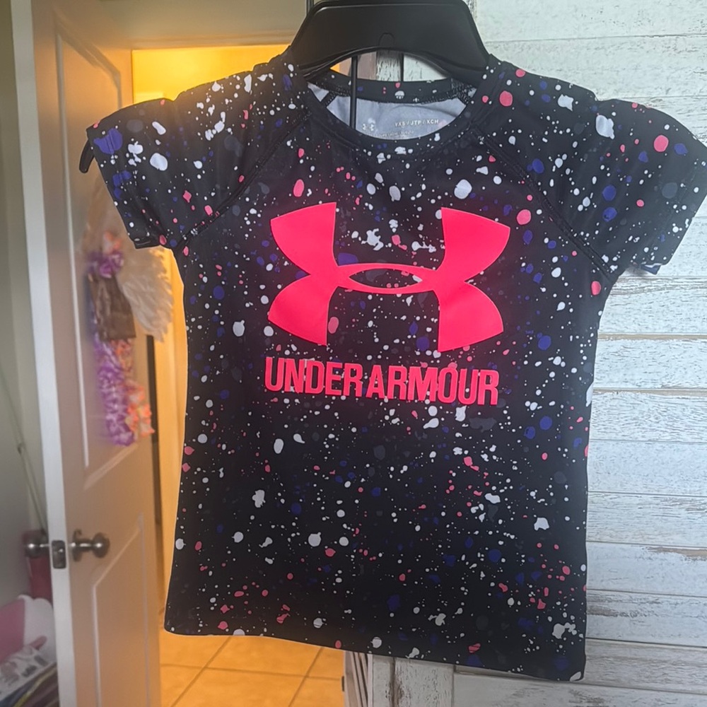 Under Armour Black and Pink Galaxy Tee